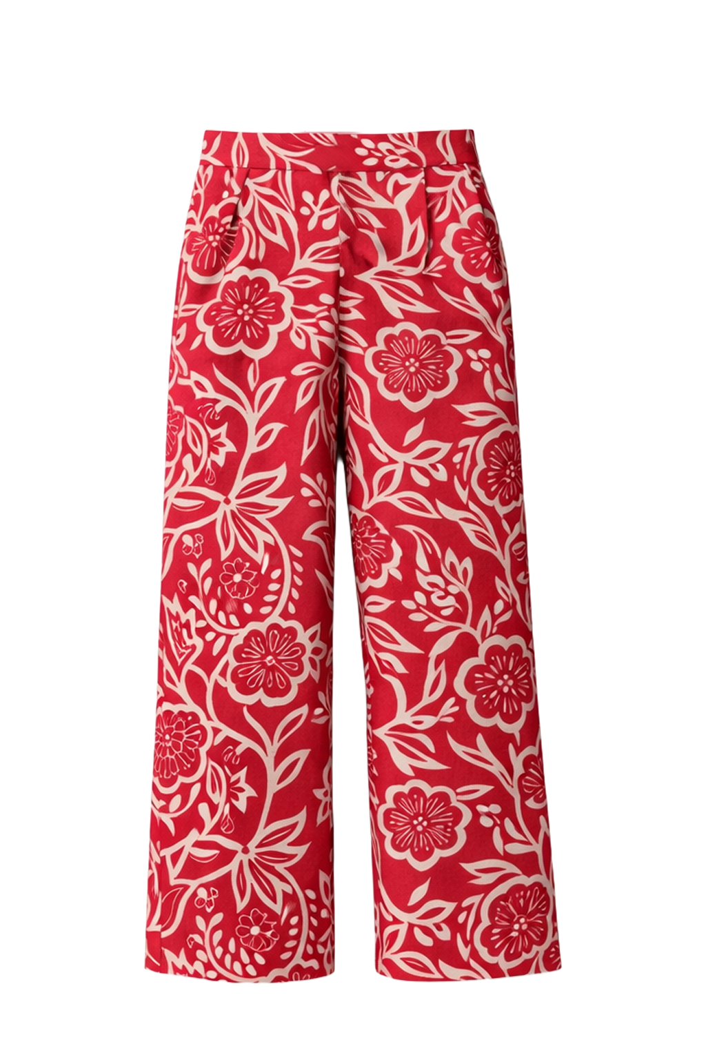 Total look manga larga flor deco rojo