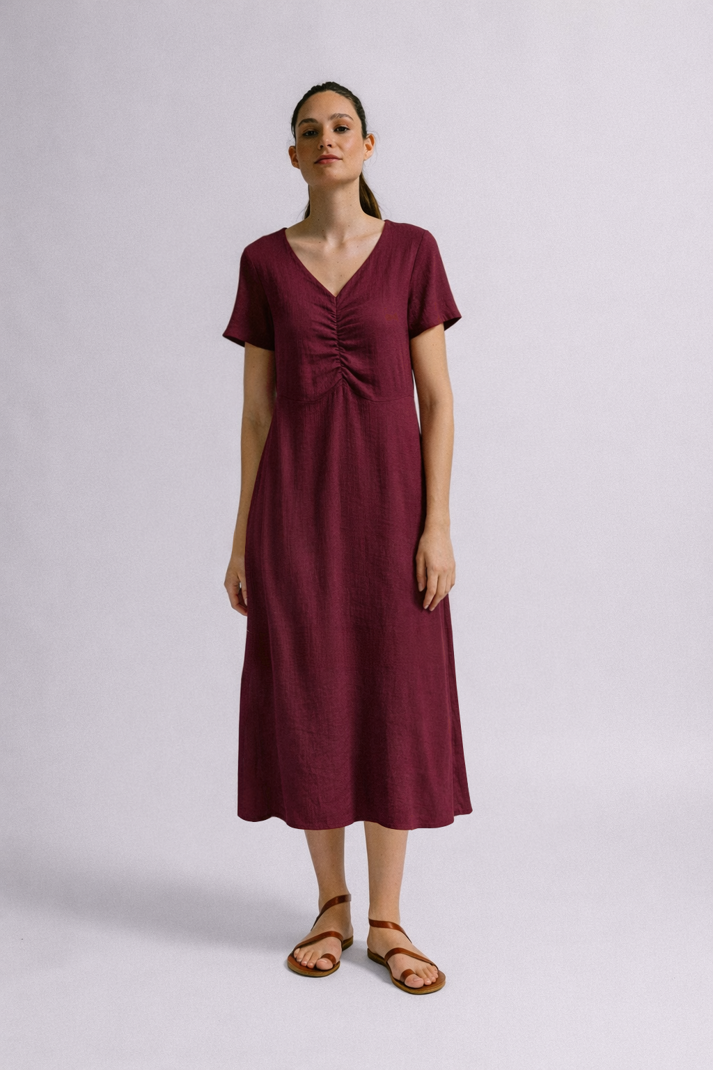 Vestido solin burdeos