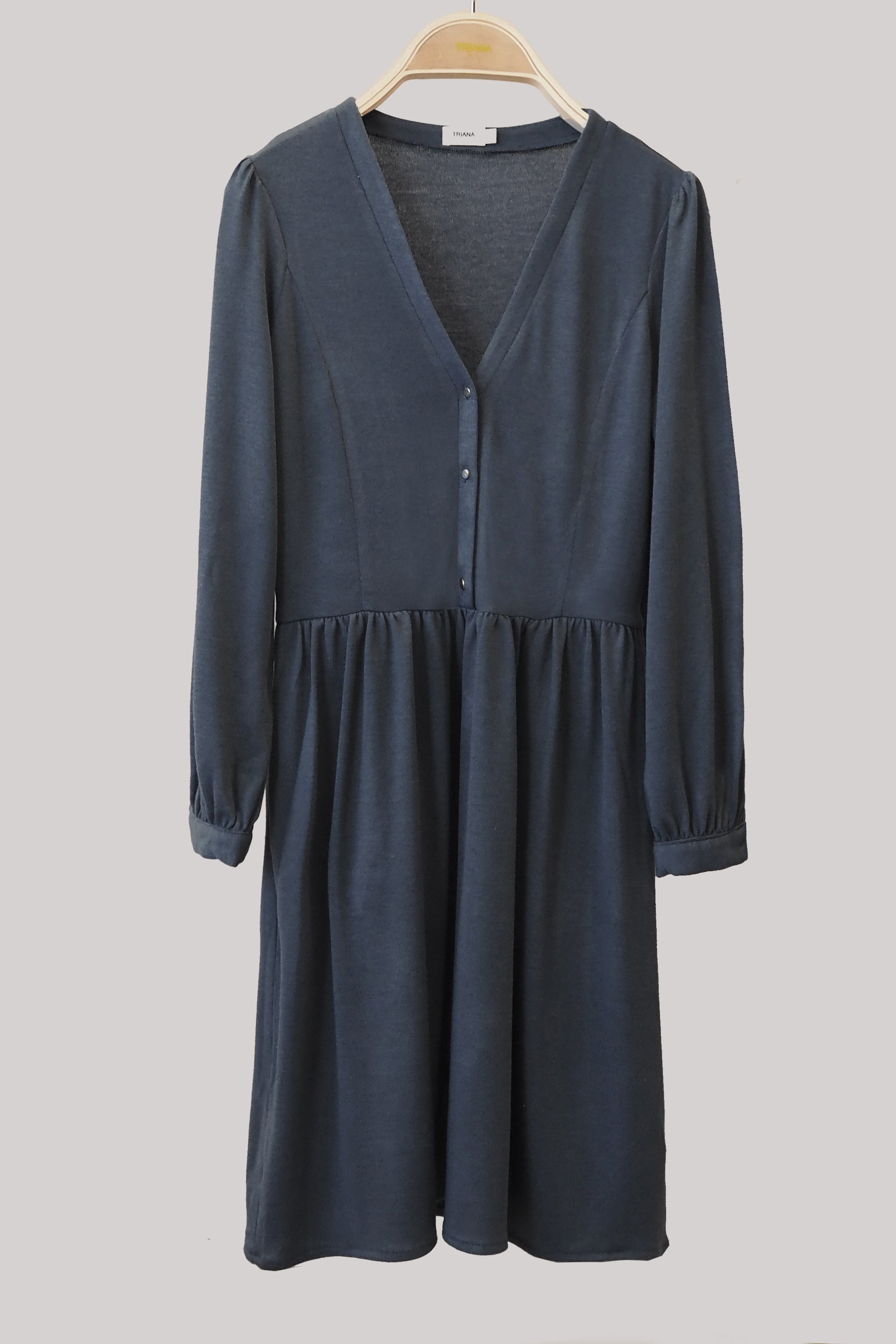 Vestido punto gustoso gris botonadura