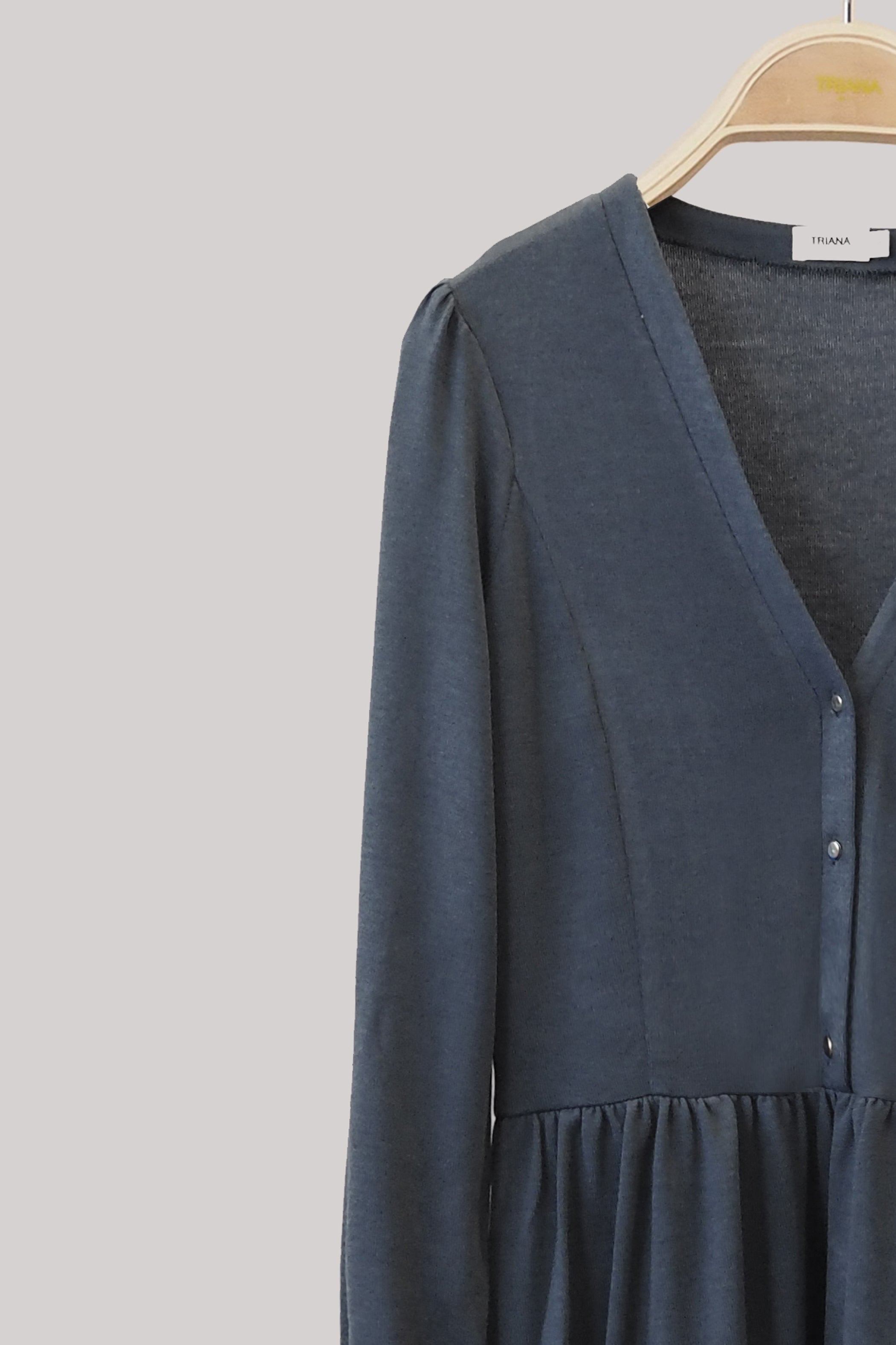 Vestido punto gustoso gris botonadura