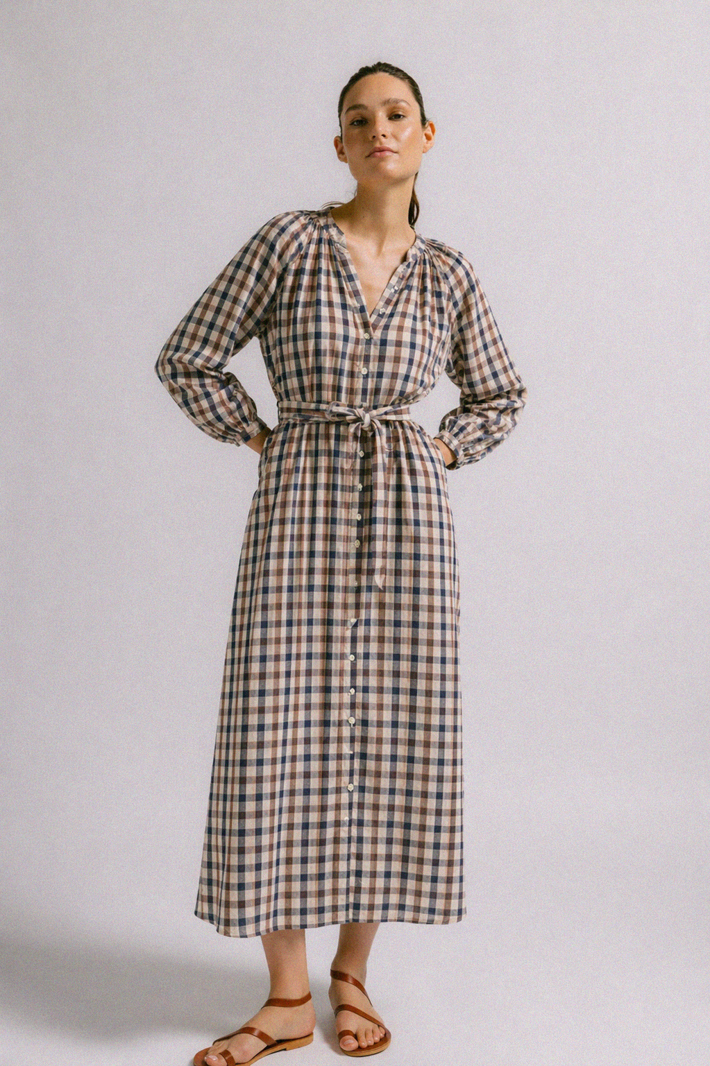 Vestido pato cuadros algodón orgánico