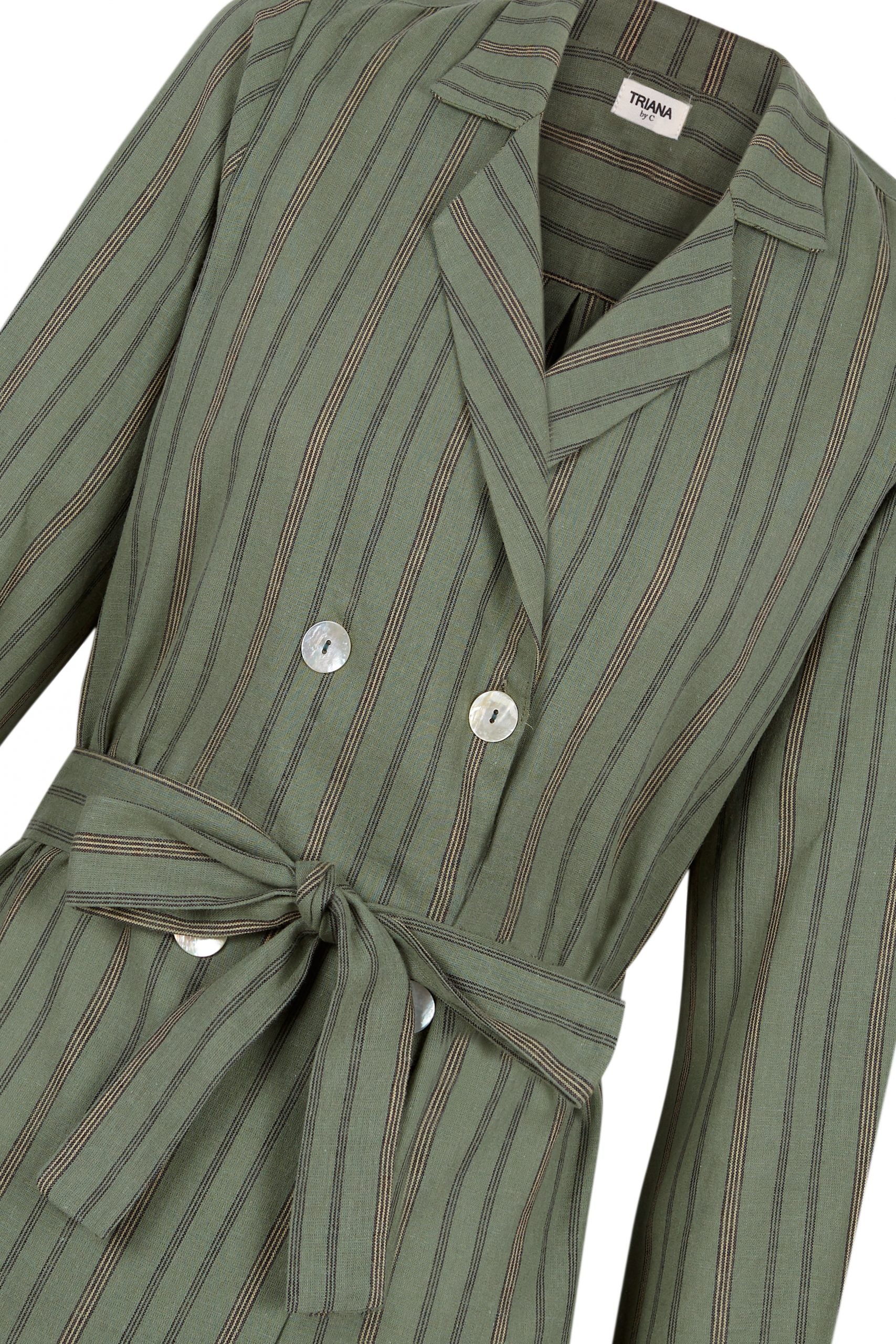 Blouse/jacket CALABRIA green khaki stripe
