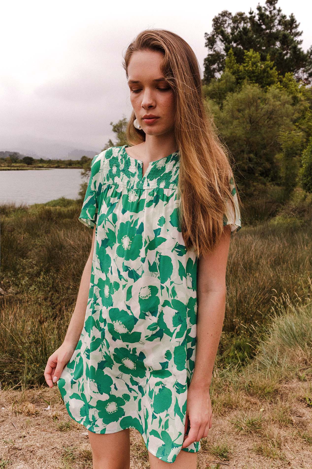 Green MEDEA flower dress