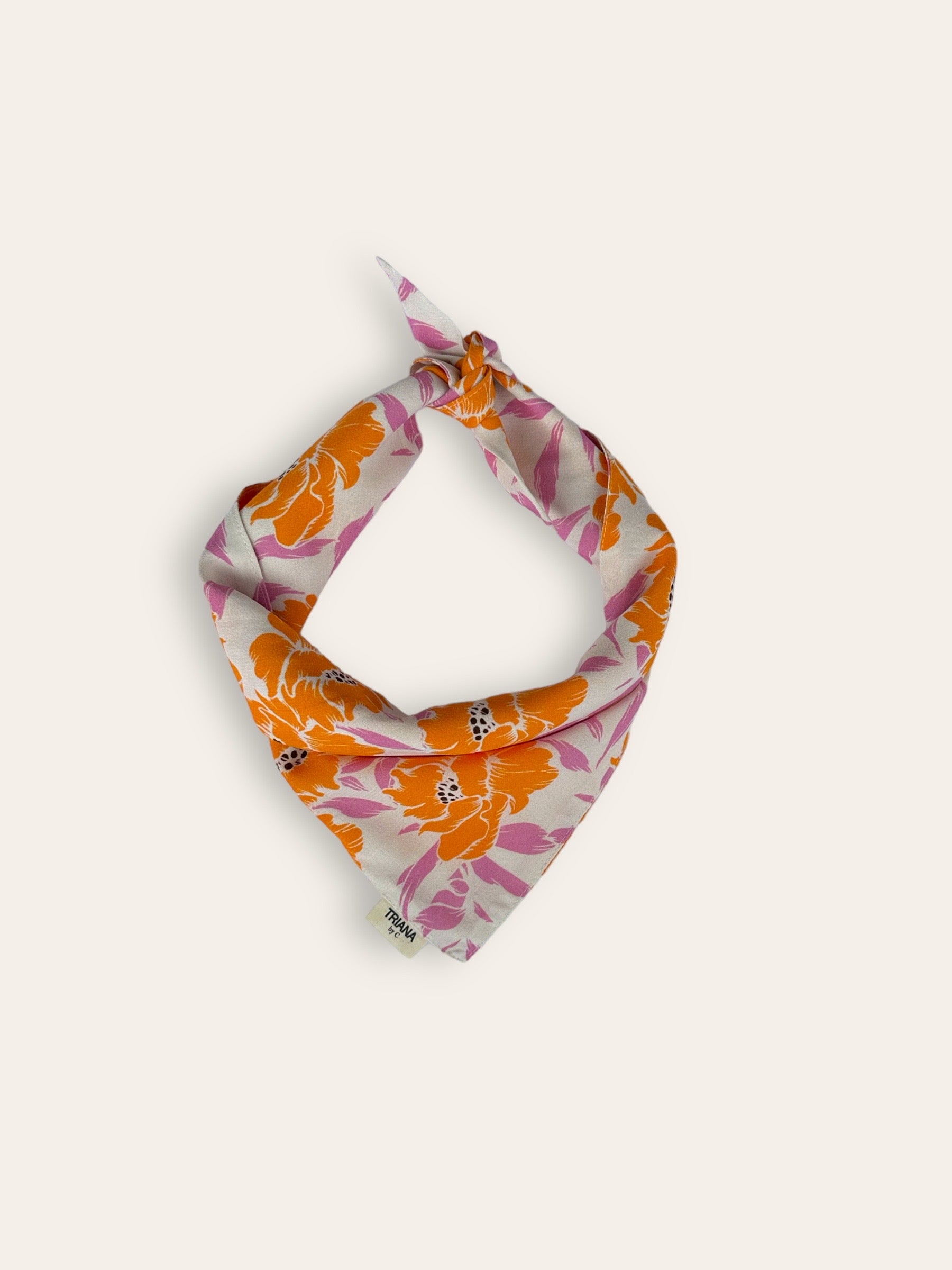 CAPRI flower tangerine scarf
