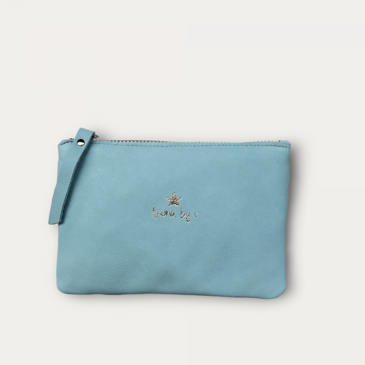 Aqua leather wallet