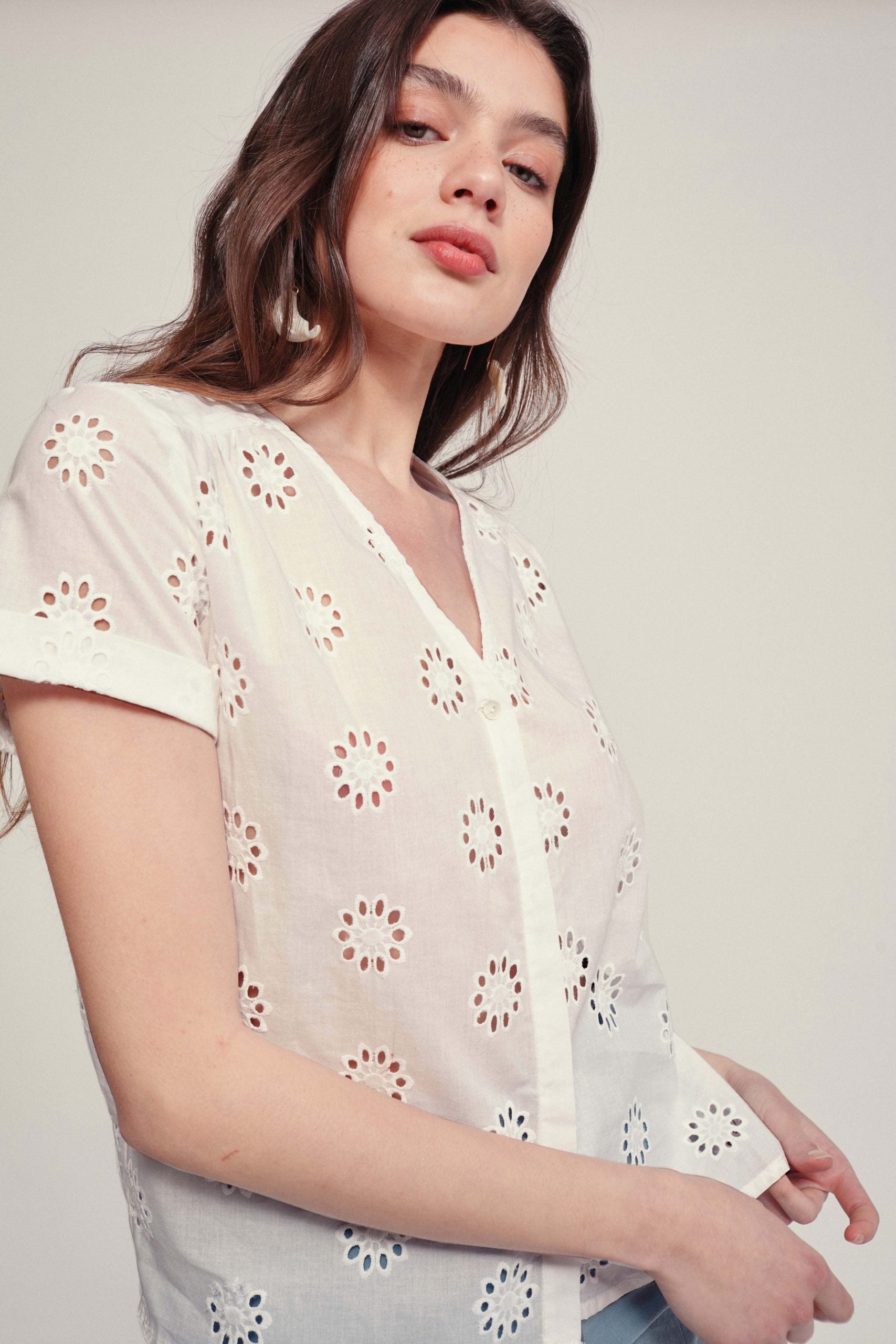 BURNI embroidered voile blouse
