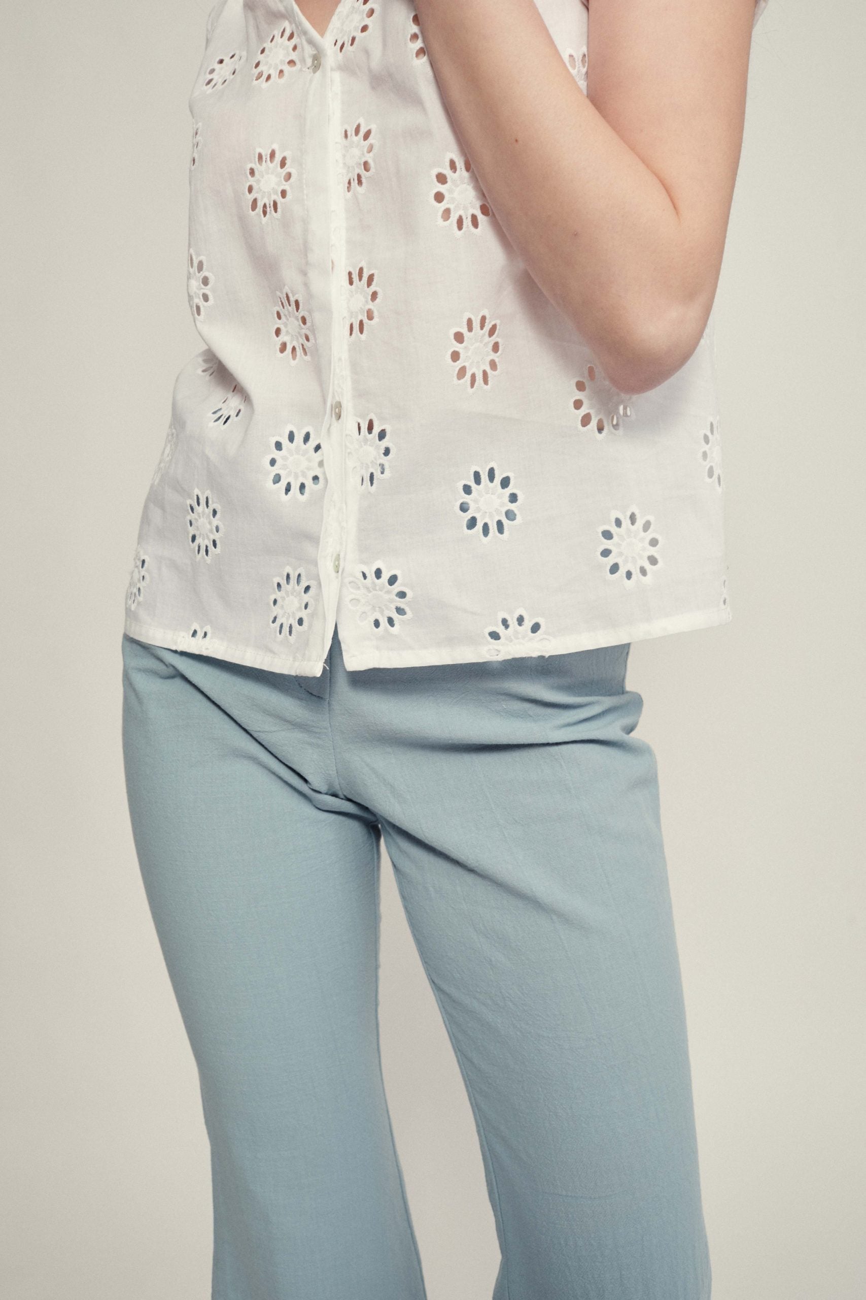 BURNI embroidered voile blouse