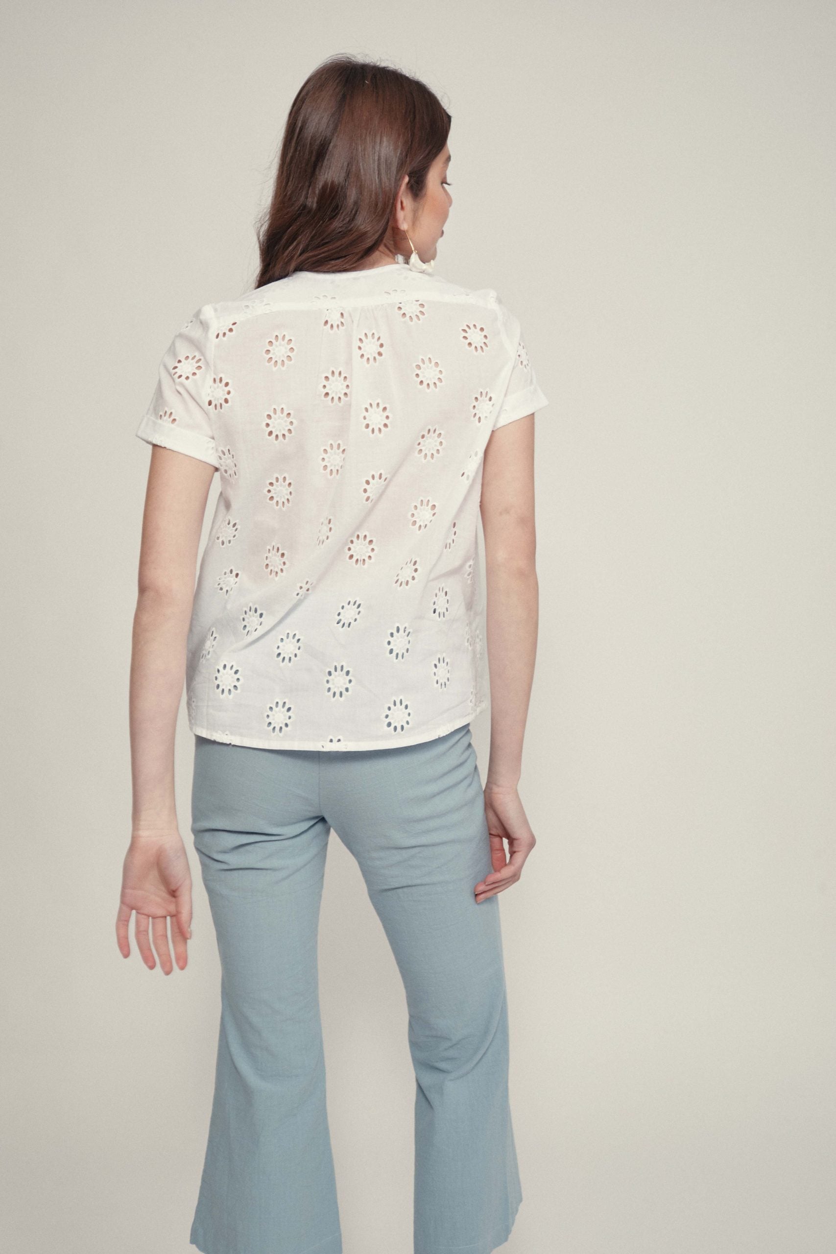 Blouse en voile brodé BURNI