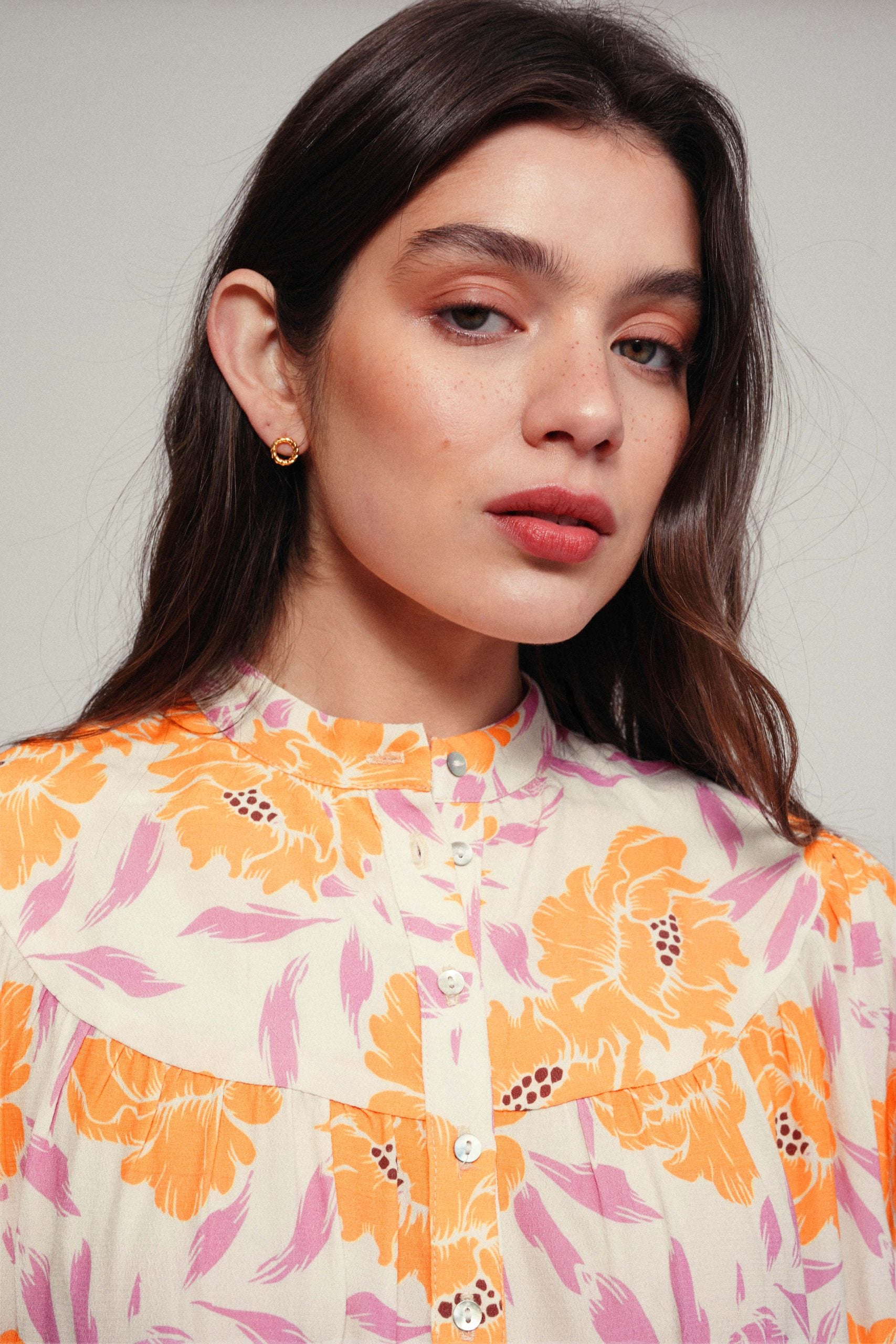 Blouse ATHENS flower tangerine