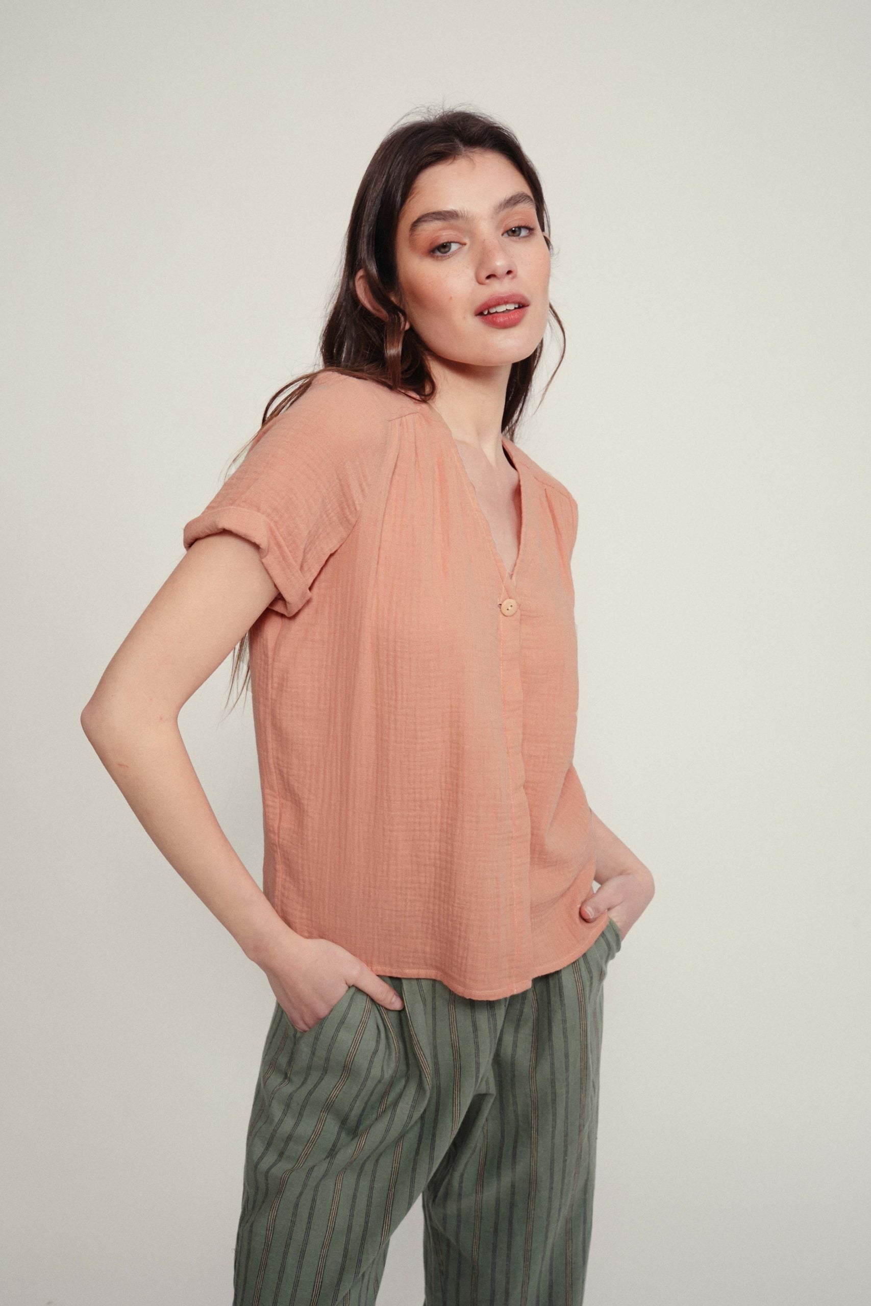 Blusa BURNI melocotón organic cotton