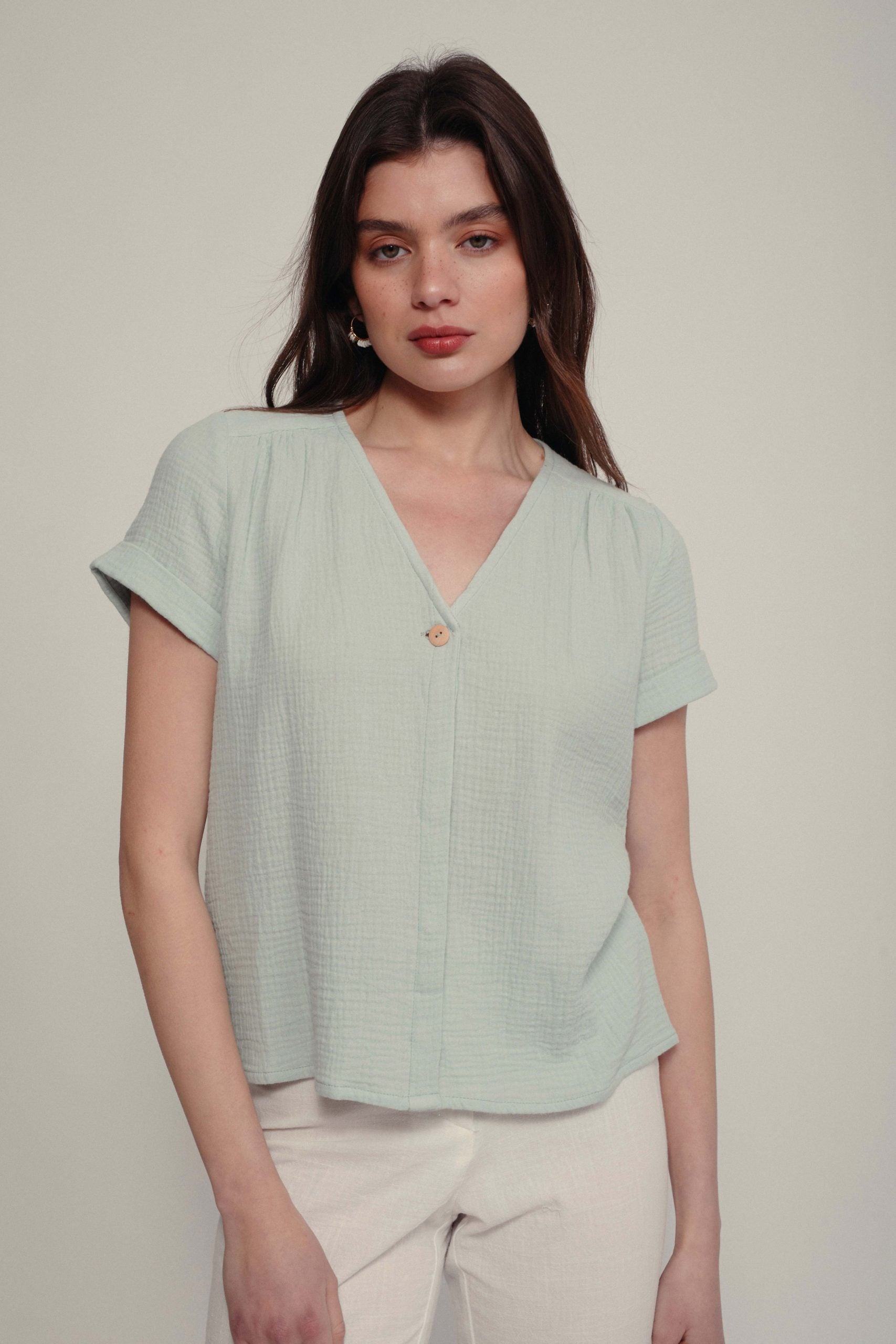 Blouse BURNI mint organic cotton