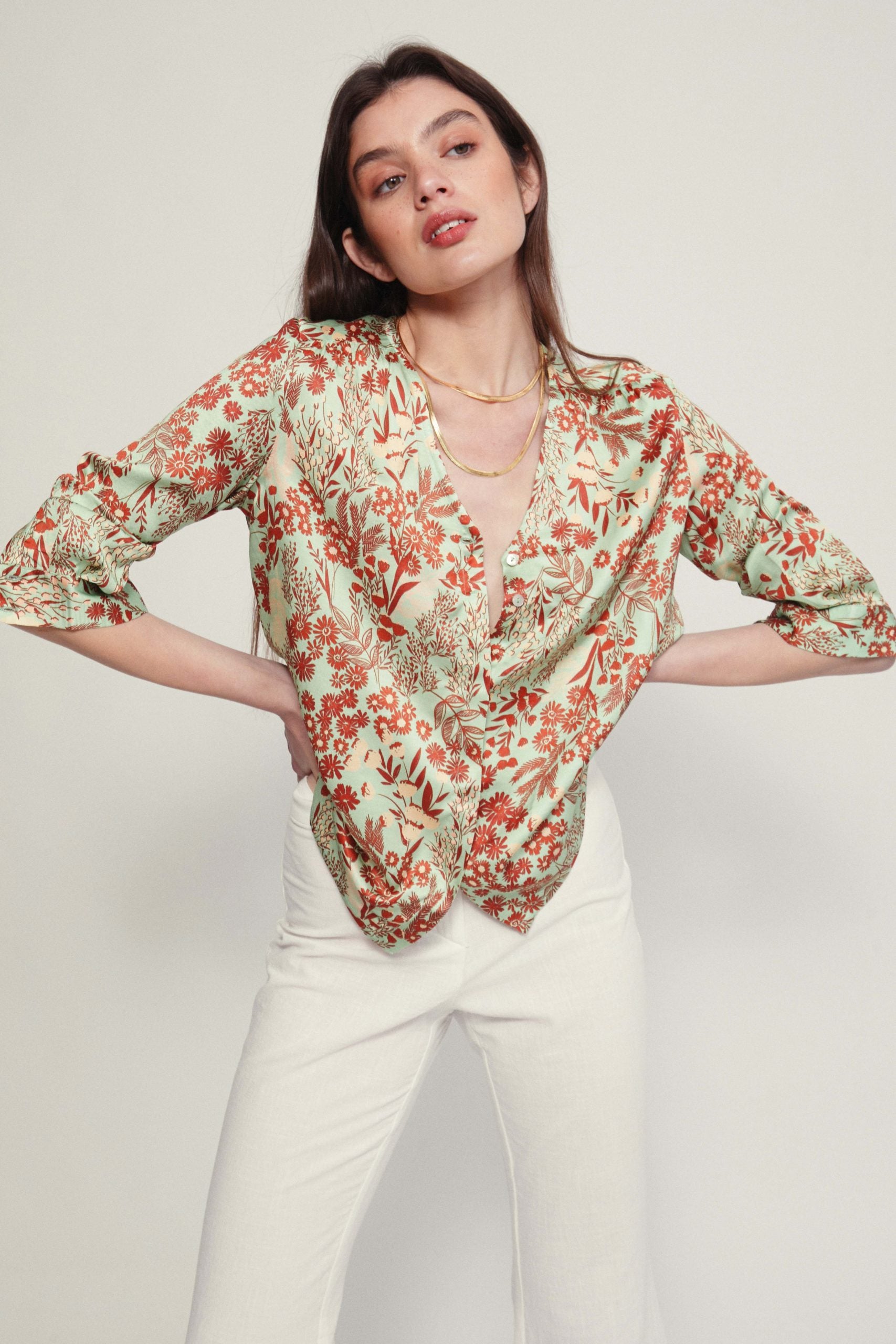 MERANA forest print blouse