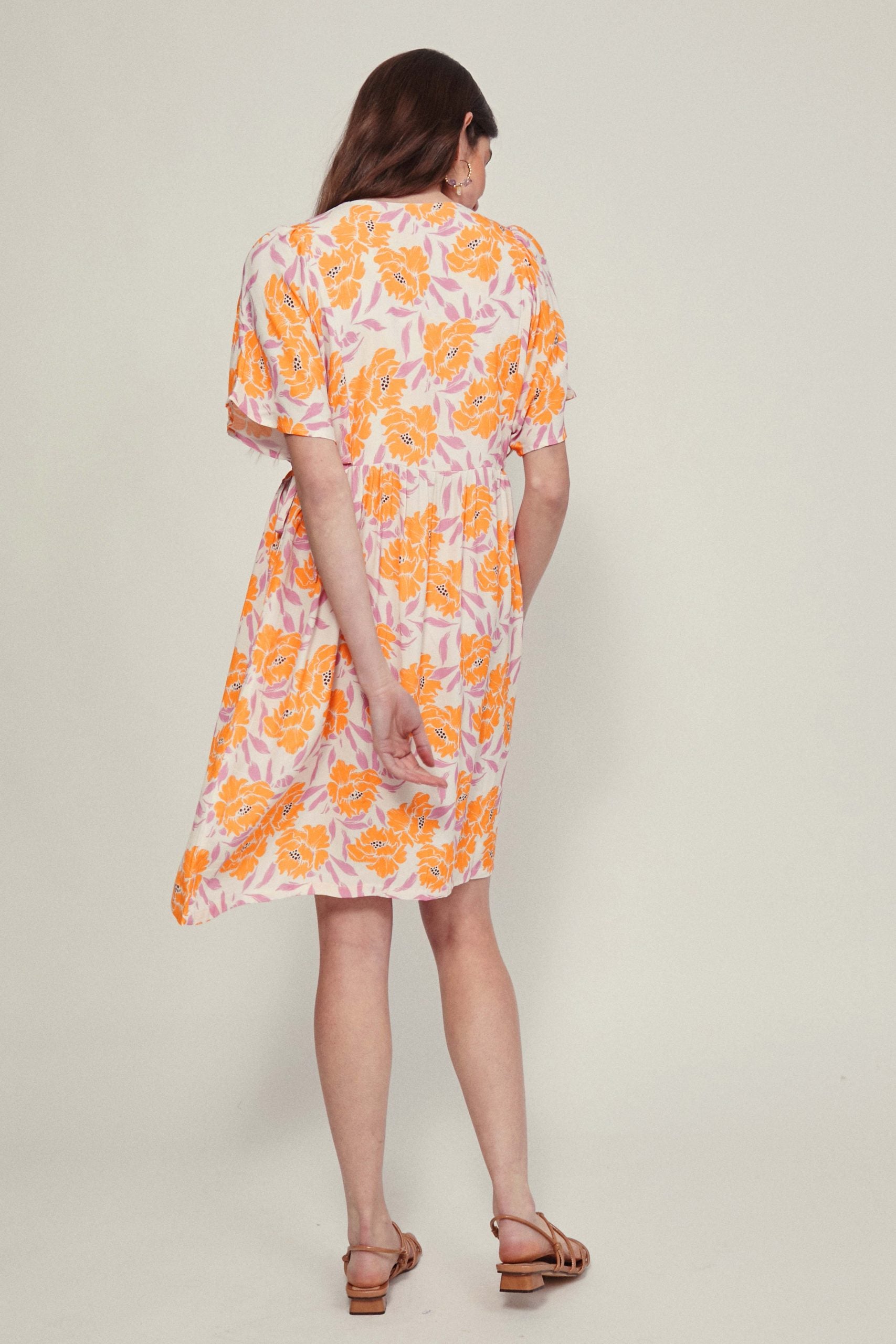 CATANIA flower tangerine dress
