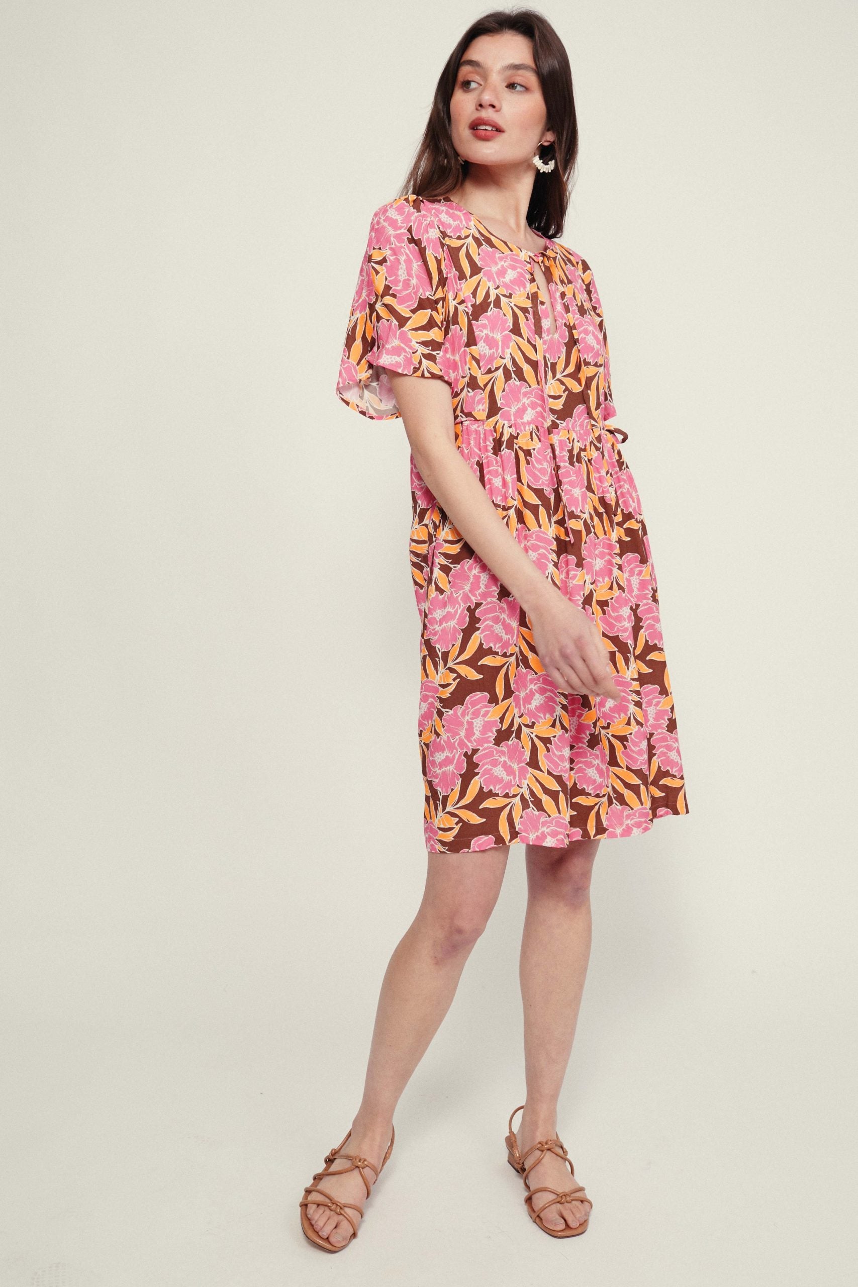 CATANIA flower fuchsia dress