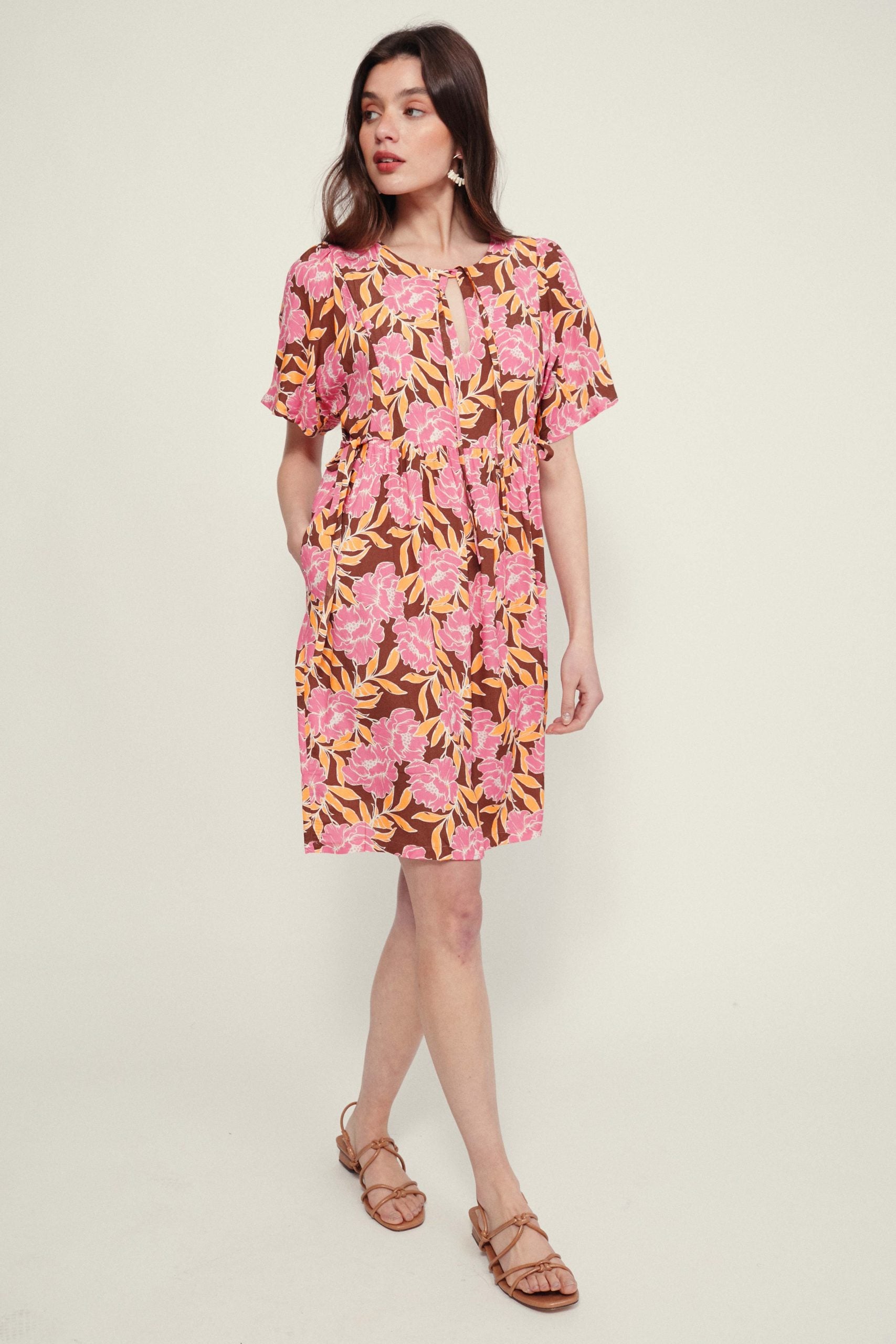 CATANIA flower fuchsia dress