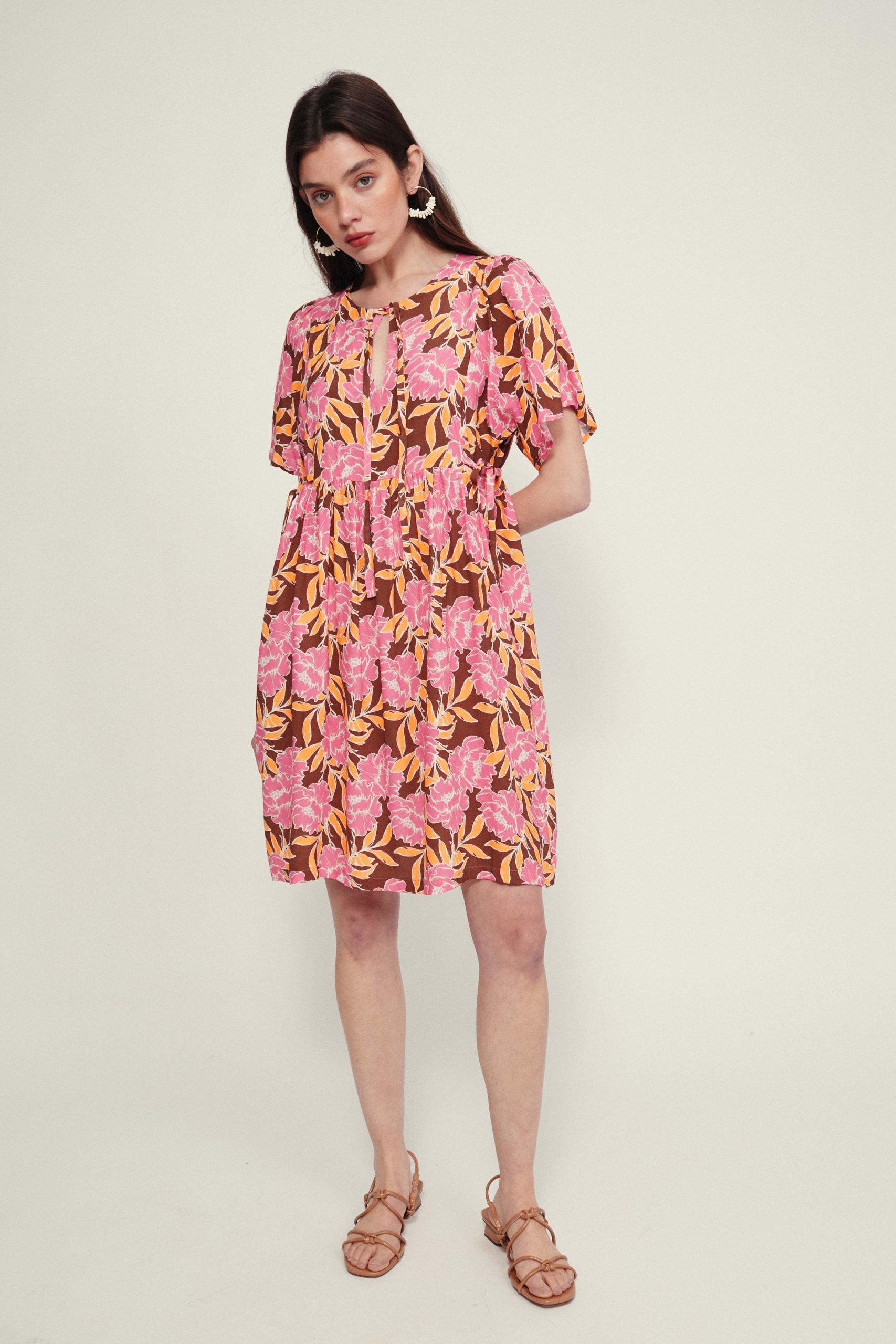 CATANIA flower fuchsia dress