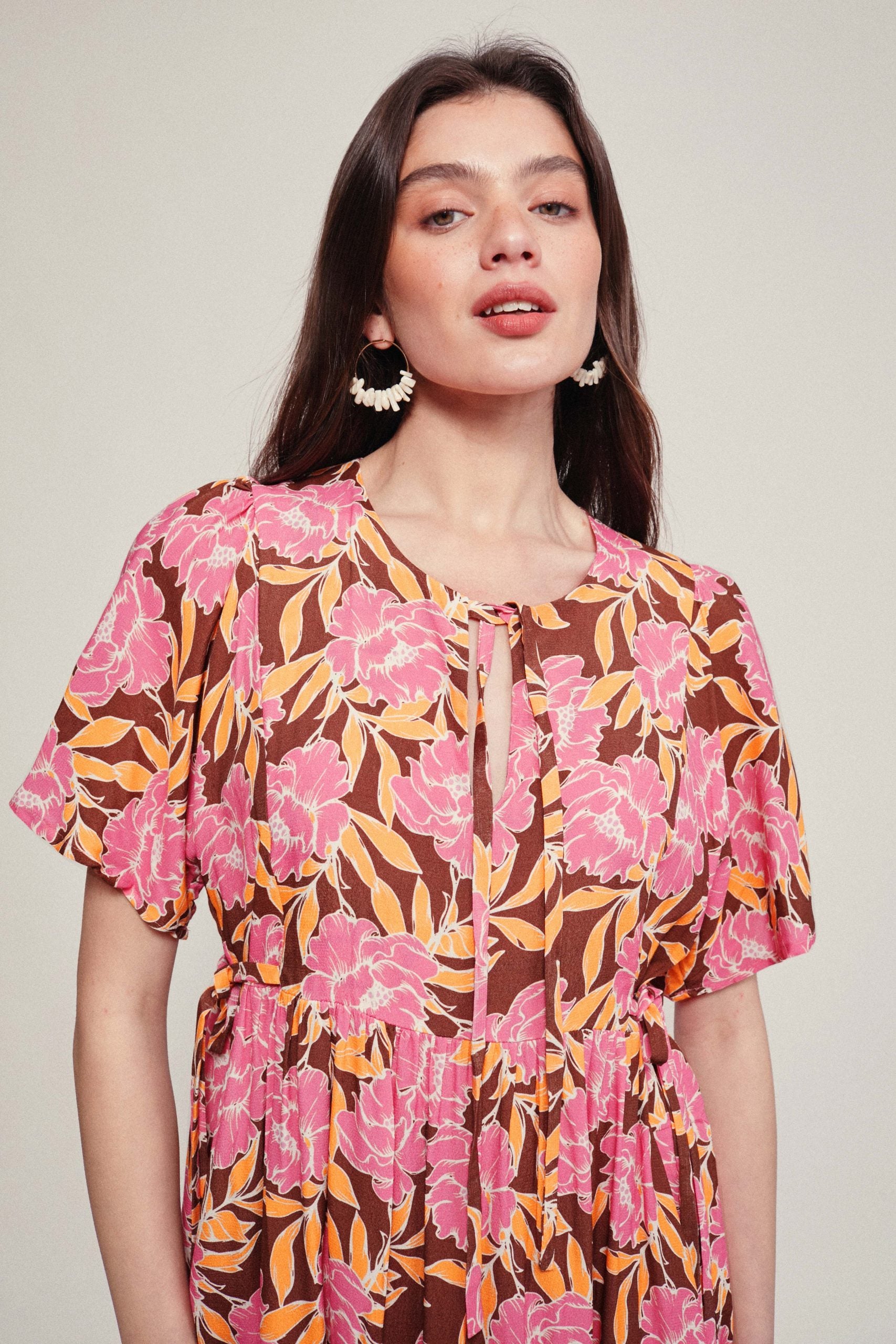 CATANIA flower fuchsia dress