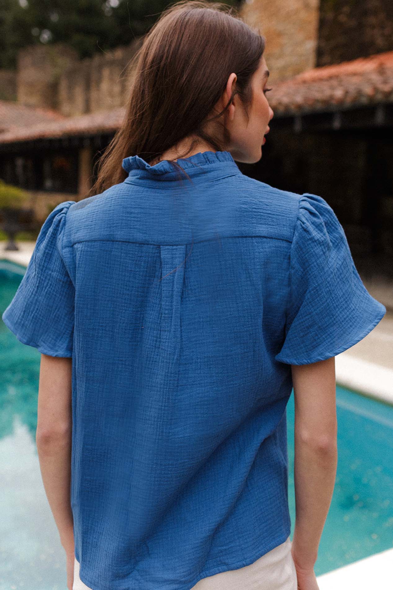 VIANA organic blue blouse