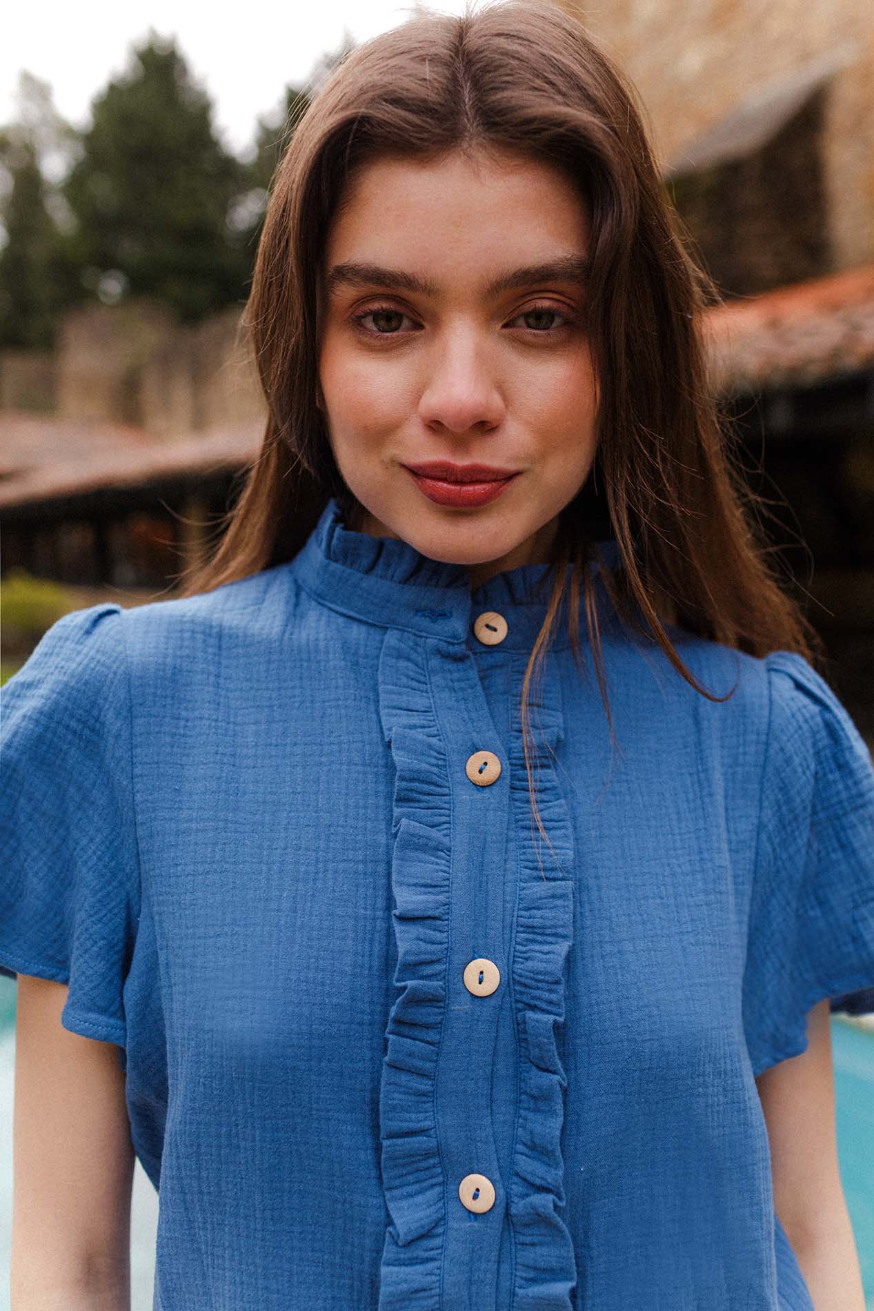 VIANA organic blue blouse