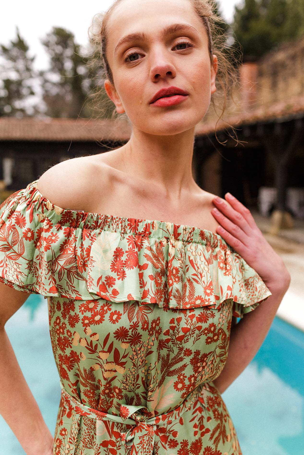 ANELA forest print dress