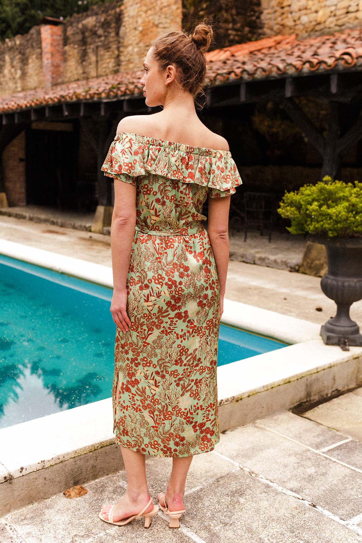 ANELA forest print dress