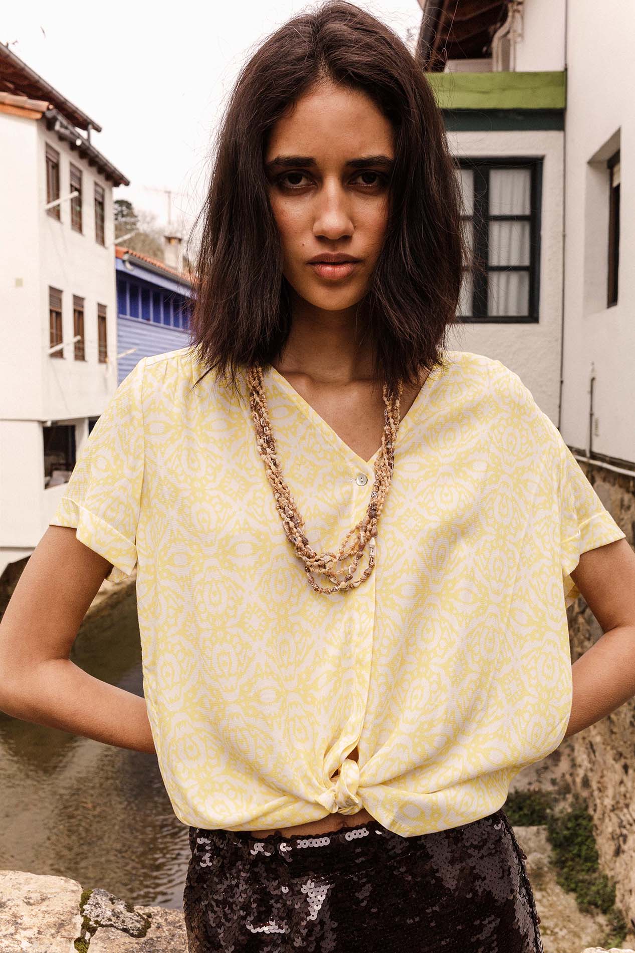 BURNI blouse etnic lemon guest