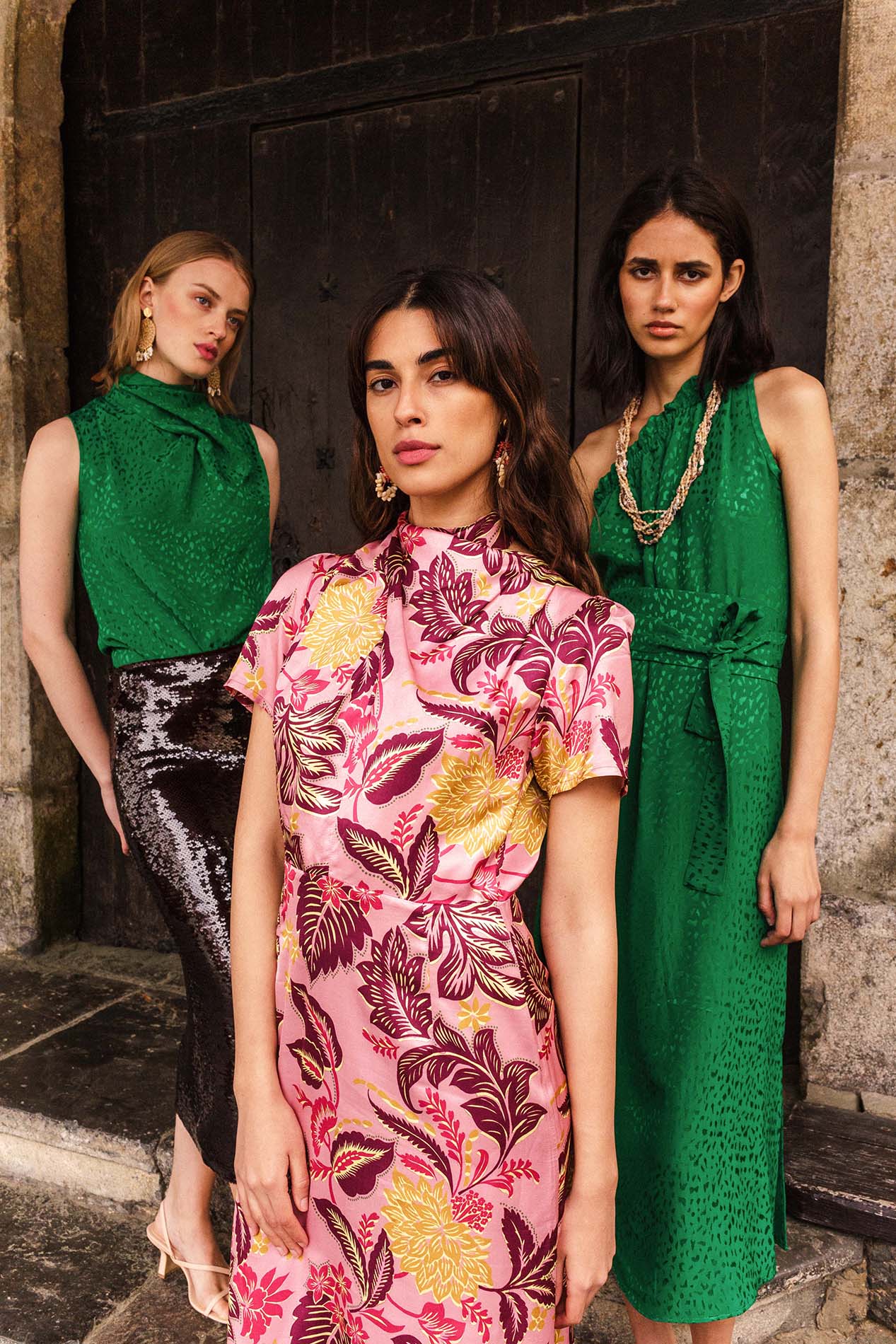 Green asymmetric LIRON dress