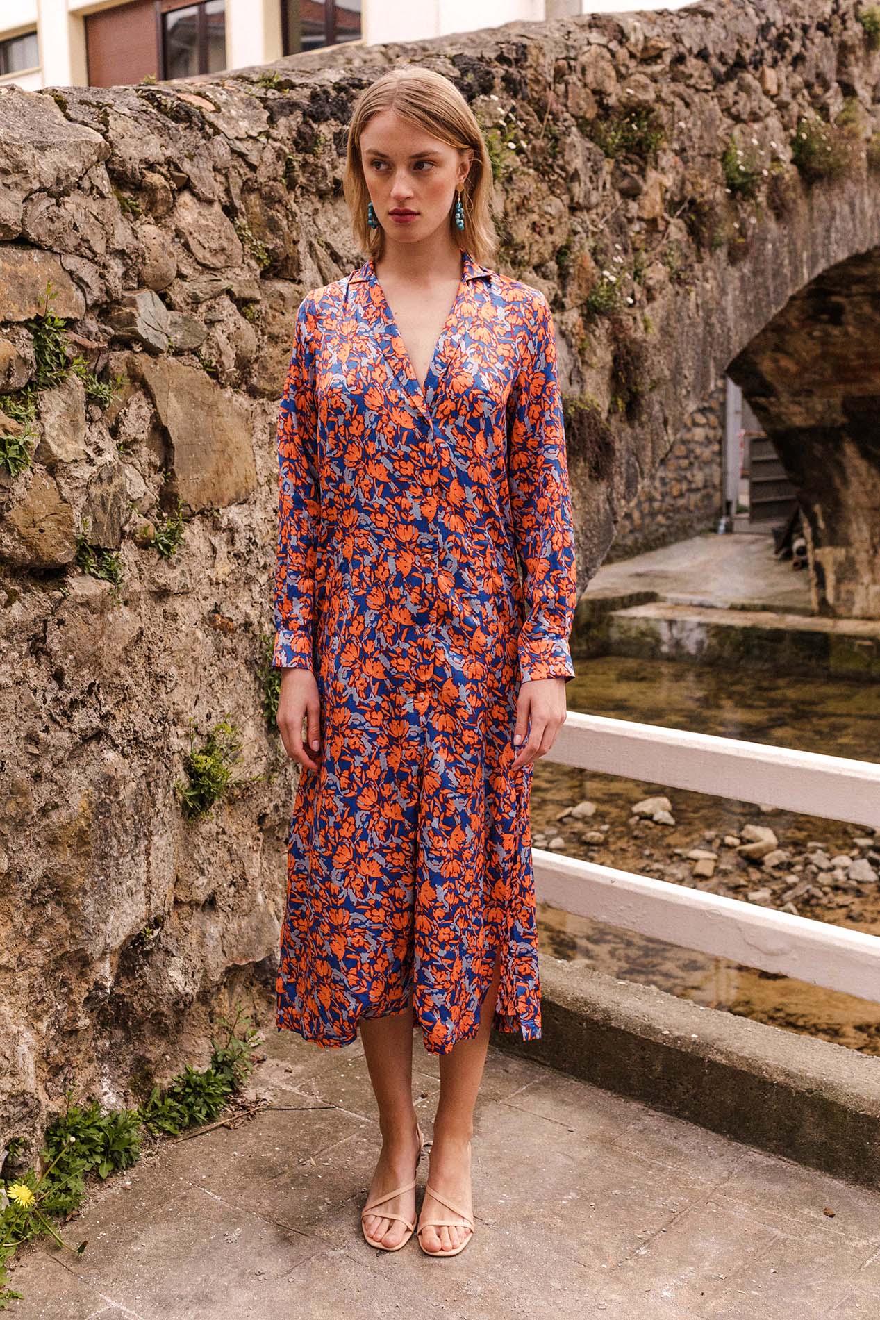 Coat-dress ACACIA print blue
