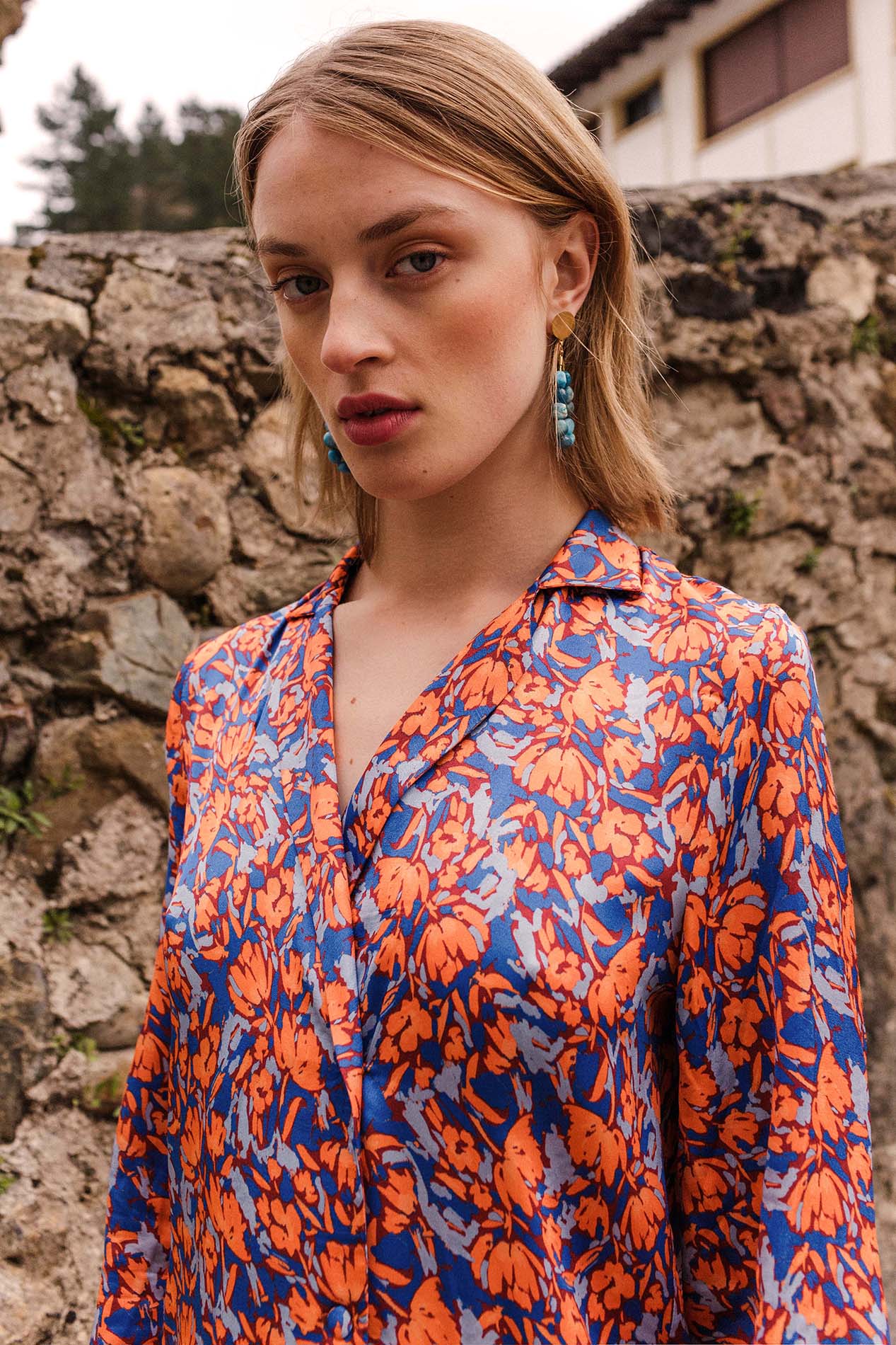 Coat-dress ACACIA print blue