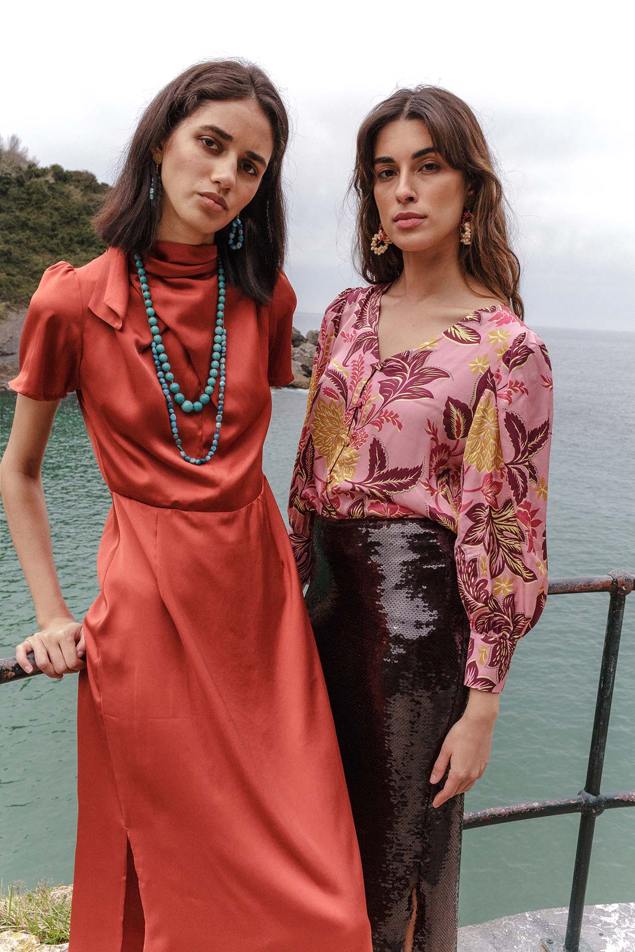 Chemisier imprimé fleuri rose LIANA